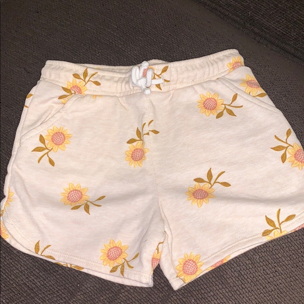 Floral Print Shorts with Drawstring